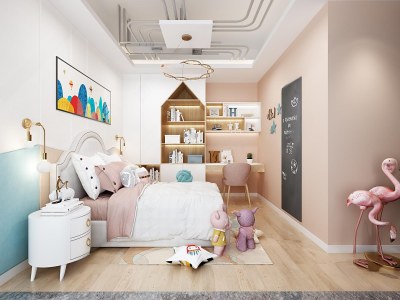 现代女孩房3D模型下载